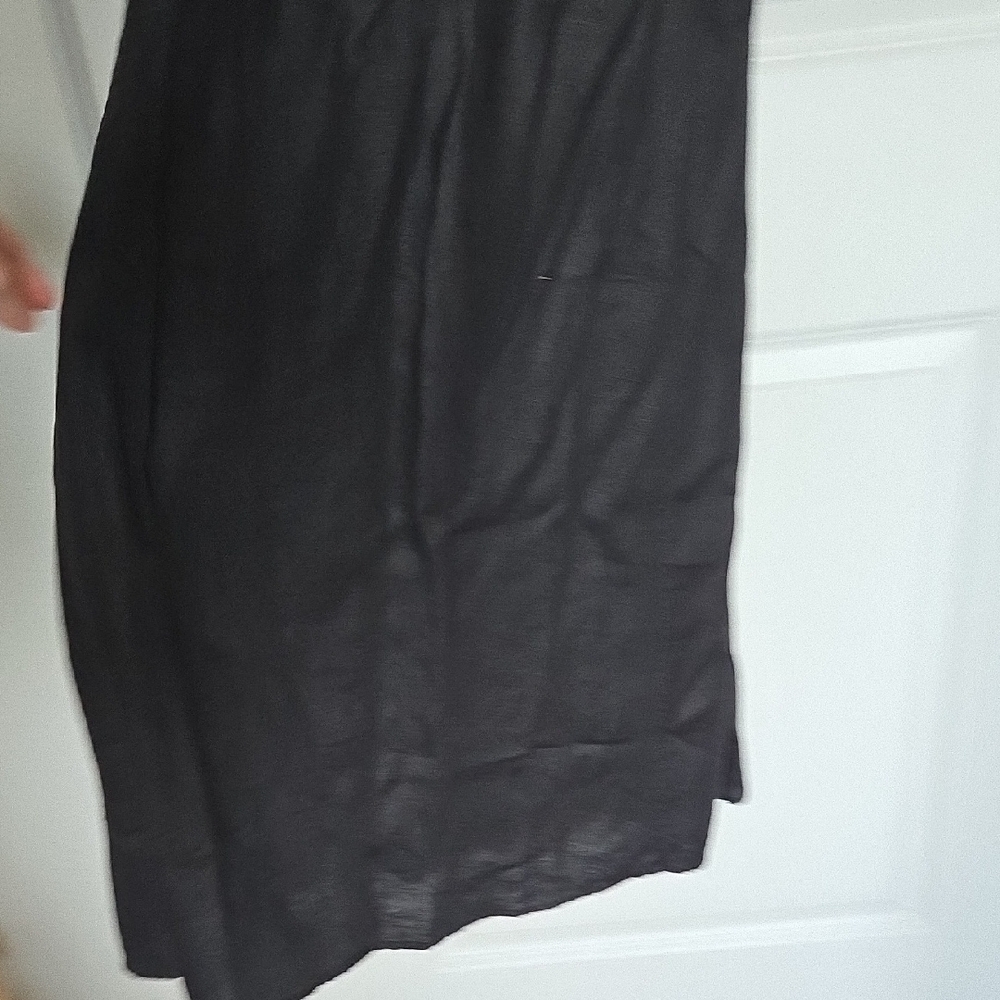 Everlane Black Puff Sleeve Linen Dress - Picture 3 of 10